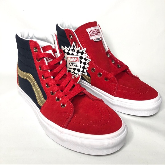 VANS SK8-Hi Marvel Captain Marvel Hi Top Shoes - Picture 4 of 8